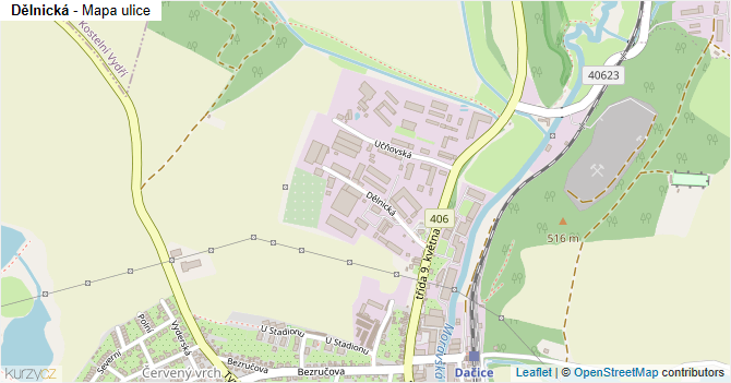 Dělnická - mapa ulice