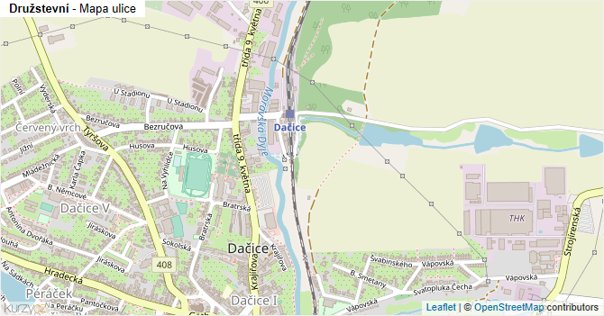 Družstevní - mapa ulice
