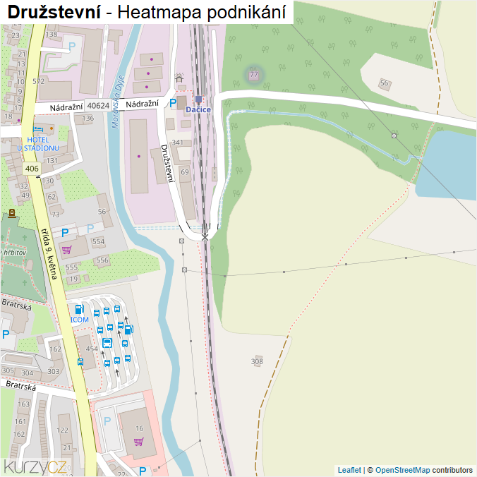 Mapa Družstevní - Firmy v ulici.