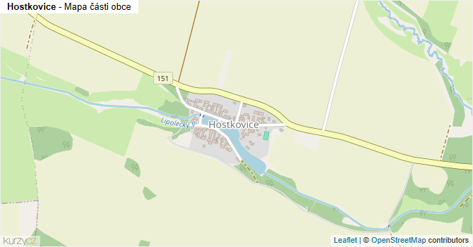 Hostkovice - mapa části obce