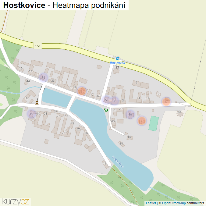Mapa Hostkovice - Firmy v části obce.