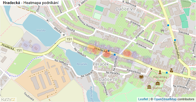 Hradecká - mapa podnikání
