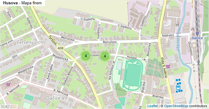 Husova - mapa firem