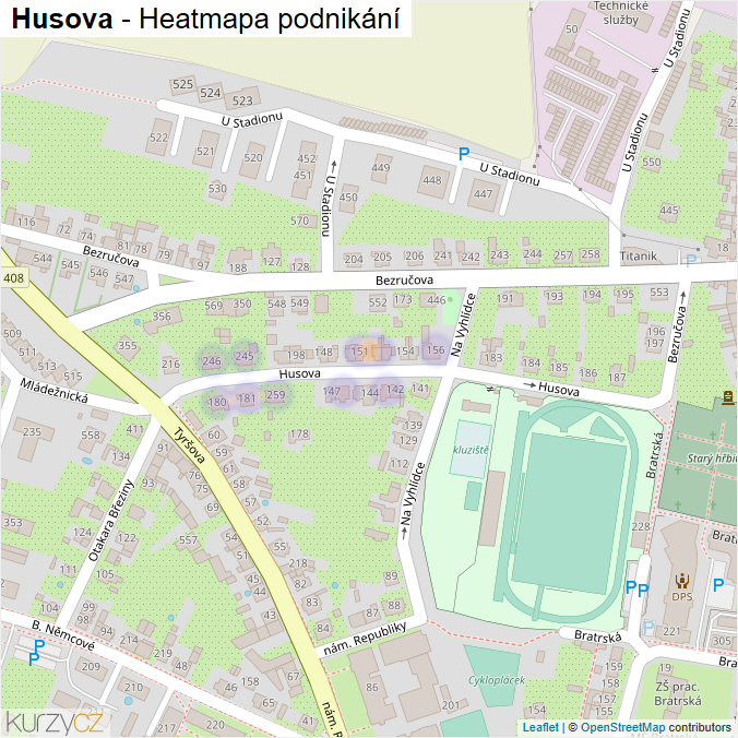 Mapa Husova - Firmy v ulici.