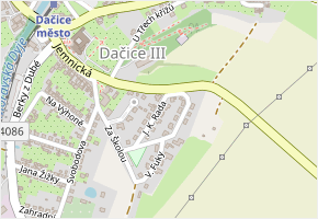 J. K. Rada v obci Dačice - mapa ulice