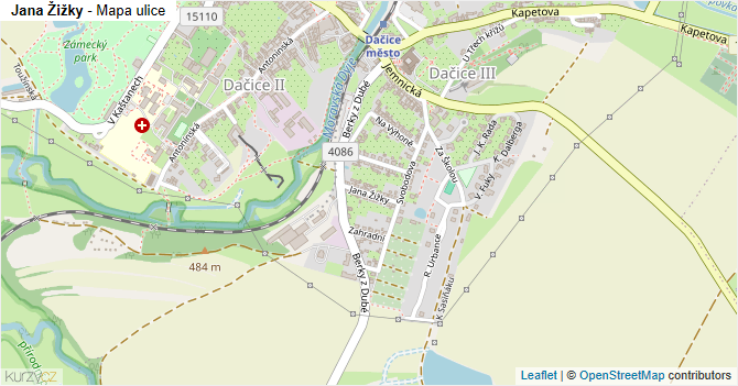 Jana Žižky - mapa ulice