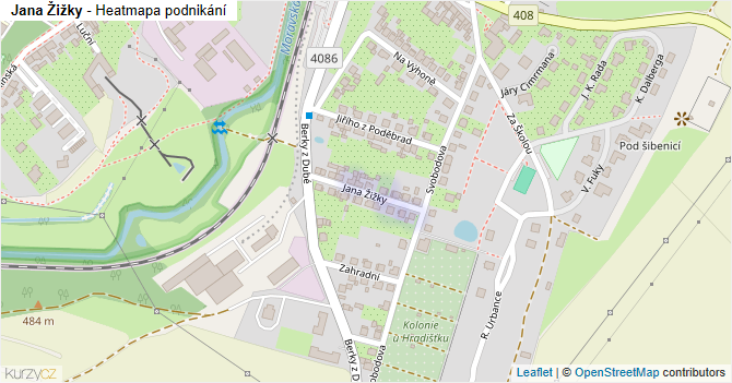 Jana Žižky - mapa podnikání