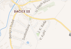 Járy Cimrmana v obci Dačice - mapa ulice