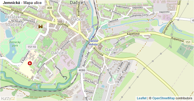 Jemnická - mapa ulice