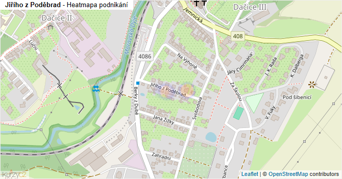 Jiřího z Poděbrad - mapa podnikání