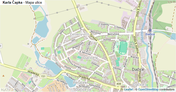 Karla Čapka - mapa ulice