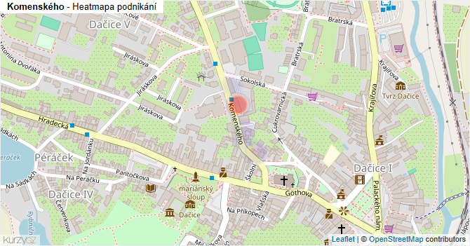 Komenského - mapa podnikání