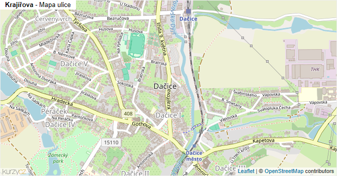 Krajířova - mapa ulice