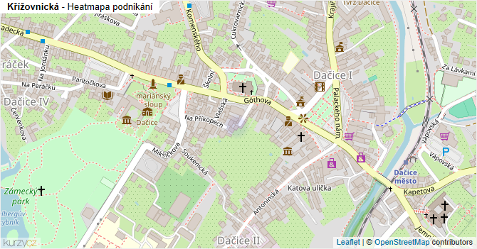 Křížovnická - mapa podnikání