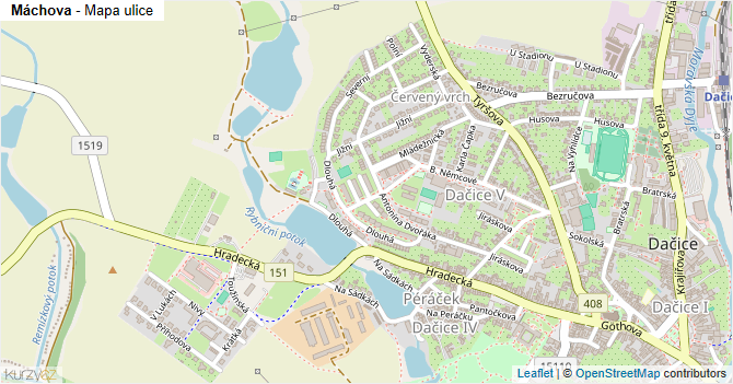 Máchova - mapa ulice