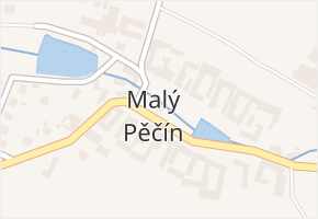 Malý Pěčín v obci Dačice - mapa části obce