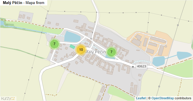 Malý Pěčín - mapa firem