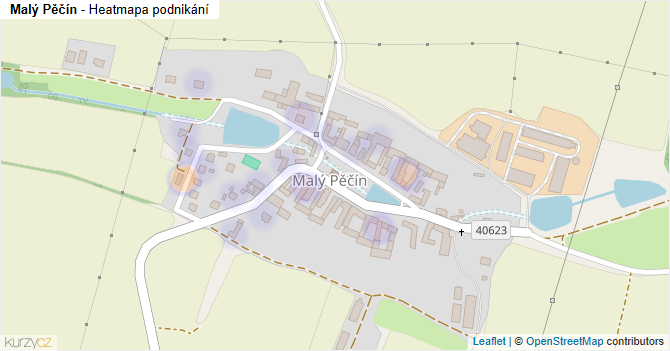 Malý Pěčín - mapa podnikání
