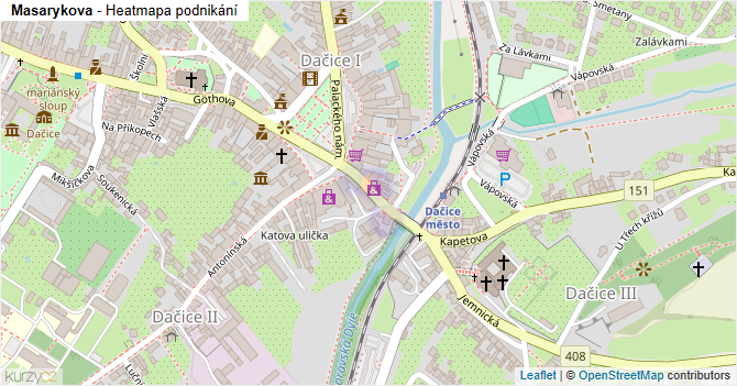 Masarykova - mapa podnikání