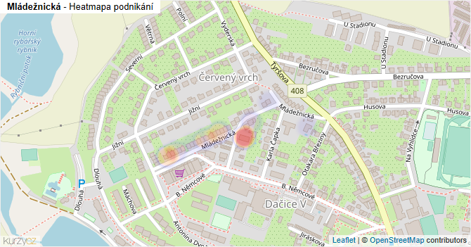 Mládežnická - mapa podnikání