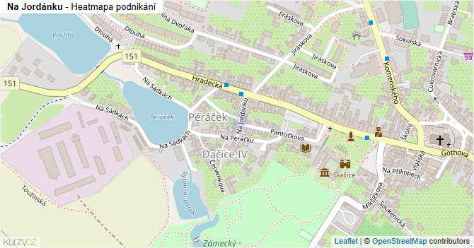 Na Jordánku - mapa podnikání