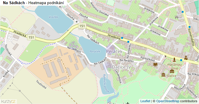 Na Sádkách - mapa podnikání