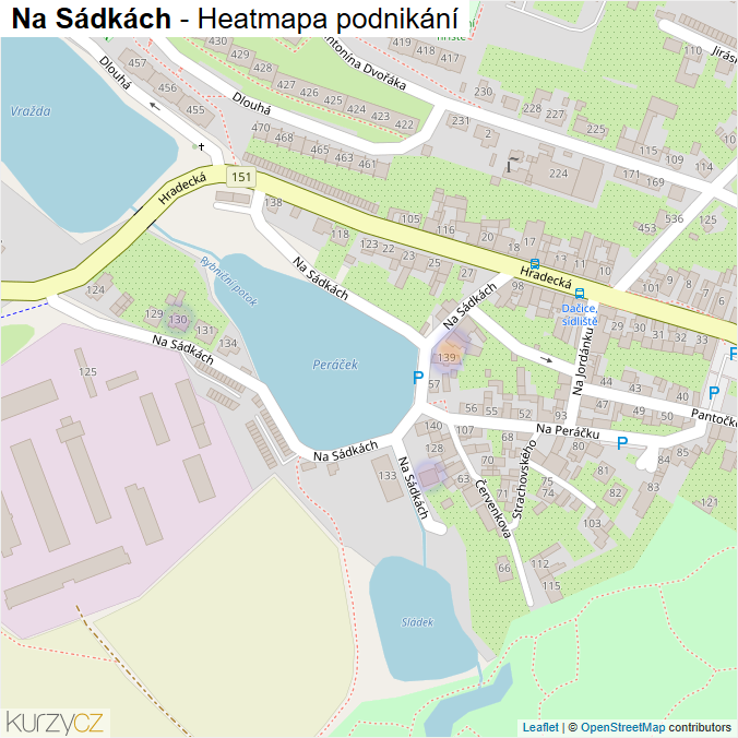 Mapa Na Sádkách - Firmy v ulici.