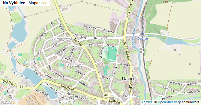 Na Vyhlídce - mapa ulice