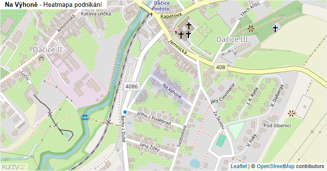Na Výhoně - mapa podnikání