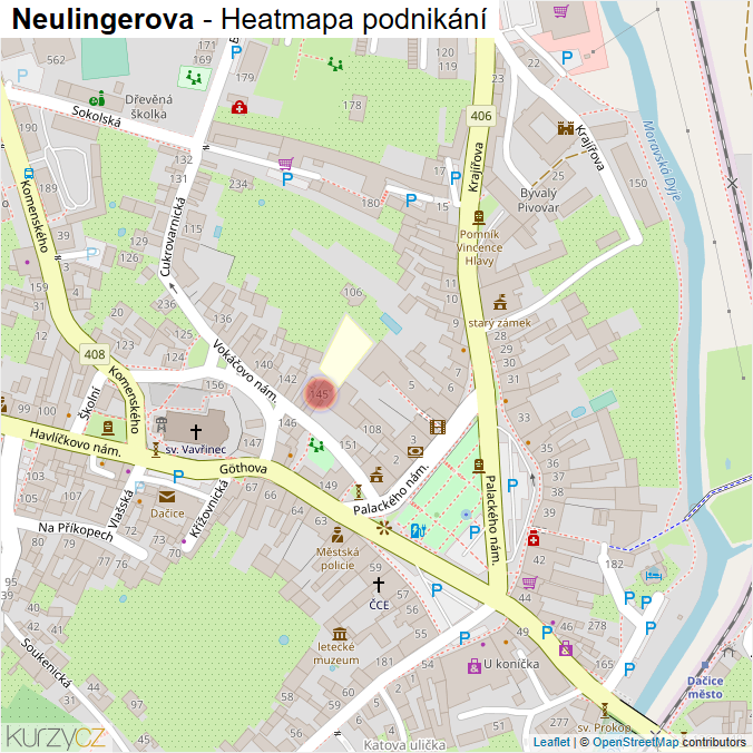 Mapa Neulingerova - Firmy v ulici.