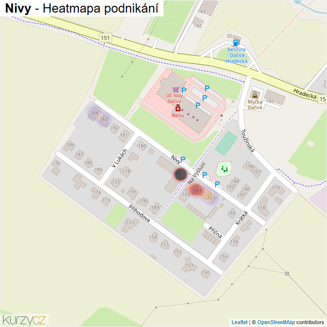 Mapa Nivy - Firmy v ulici.