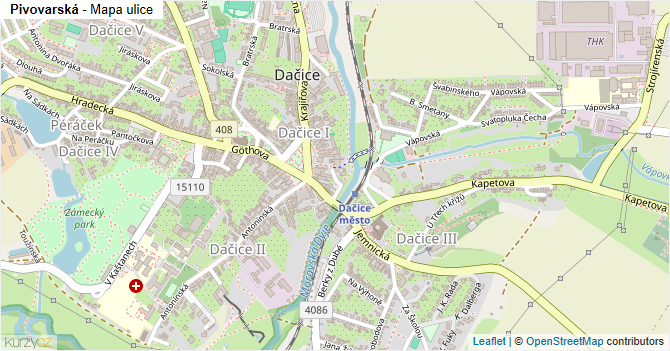 Pivovarská - mapa ulice