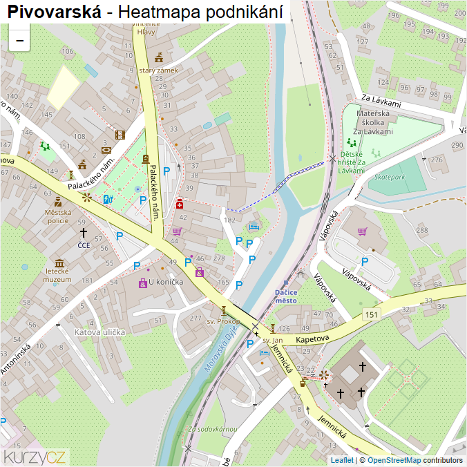 Mapa Pivovarská - Firmy v ulici.