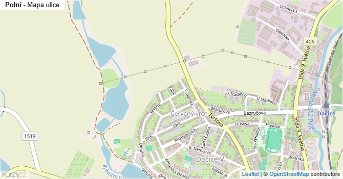 Polní - mapa ulice