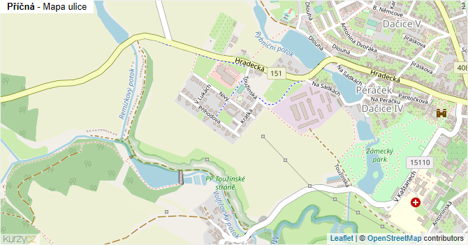 Příčná - mapa ulice
