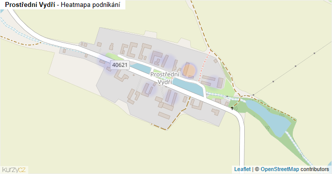 Prostřední Vydří - mapa podnikání