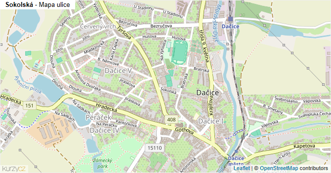 Sokolská - mapa ulice