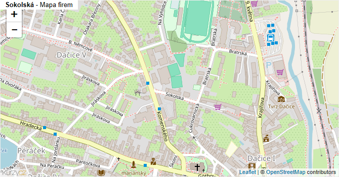 Sokolská - mapa firem