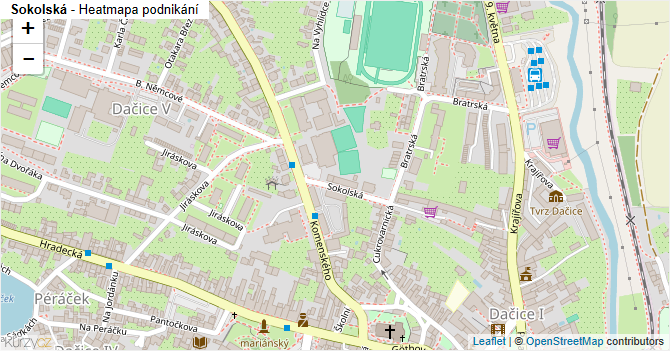 Sokolská - mapa podnikání