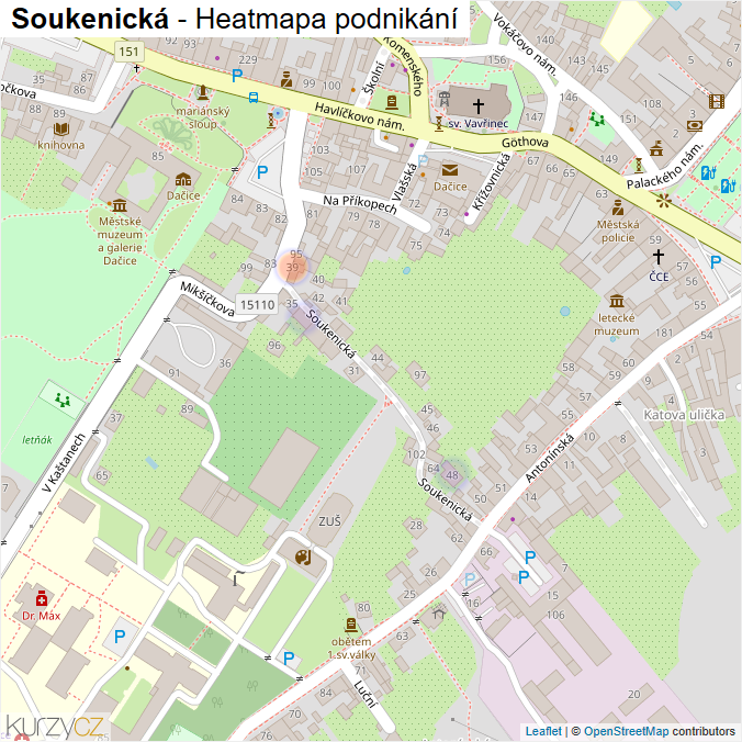 Mapa Soukenická - Firmy v ulici.