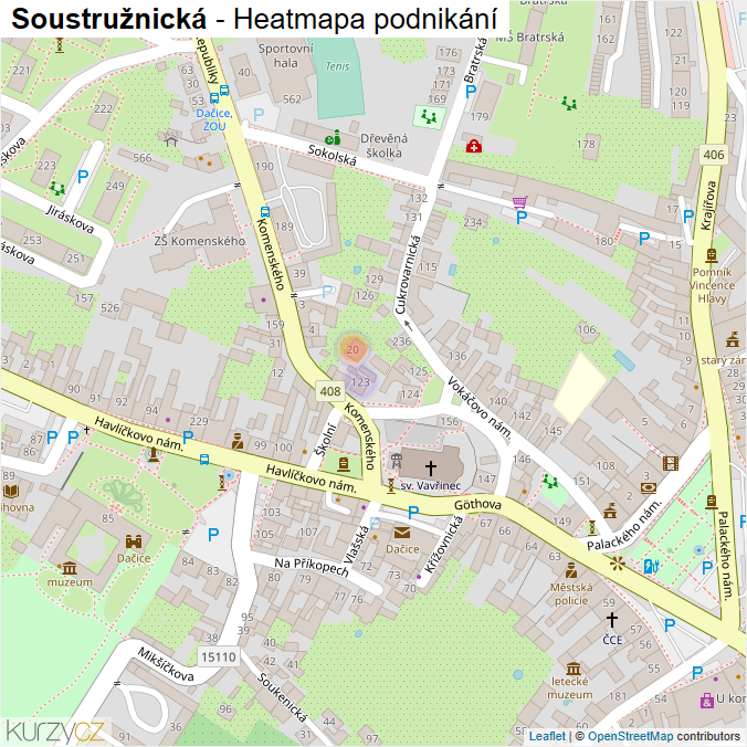 Mapa Soustružnická - Firmy v ulici.