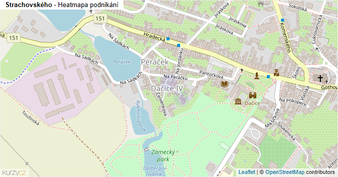 Strachovského - mapa podnikání