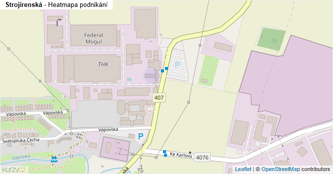 Strojírenská - mapa podnikání