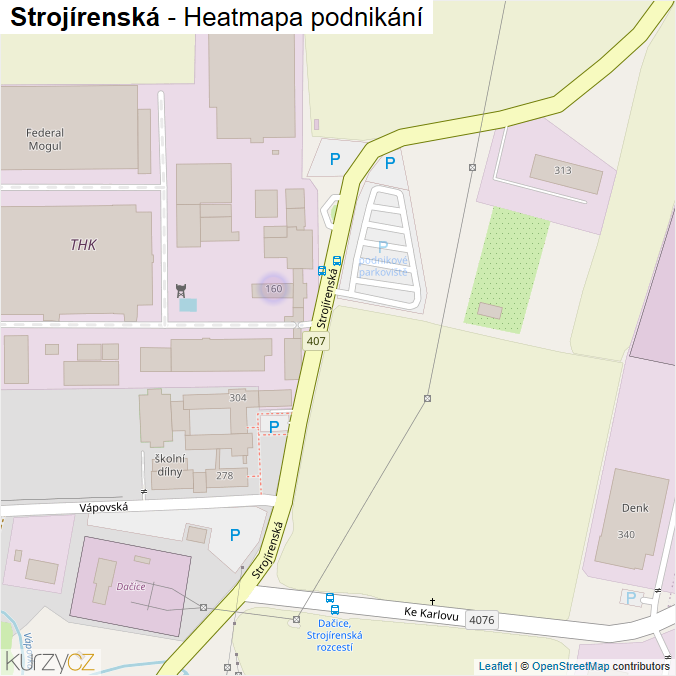 Mapa Strojírenská - Firmy v ulici.