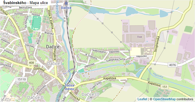 Švabinského - mapa ulice