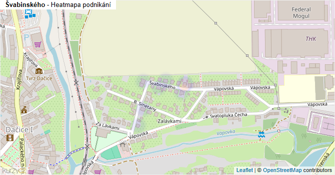 Švabinského - mapa podnikání