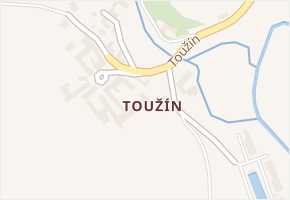 Toužín v obci Dačice - mapa části obce