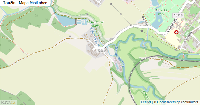 Toužín - mapa části obce
