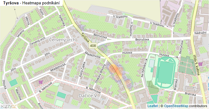 Tyršova - mapa podnikání
