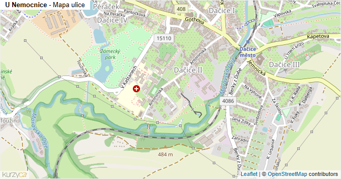 U Nemocnice - mapa ulice